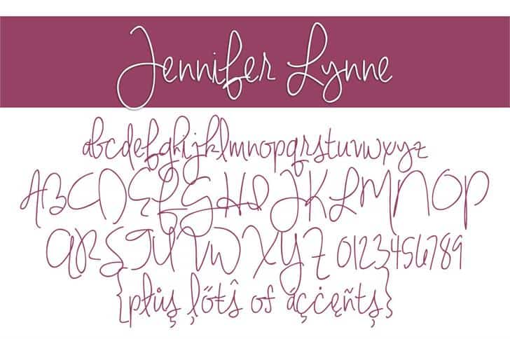 Download Jennifer Lynne font (typeface)