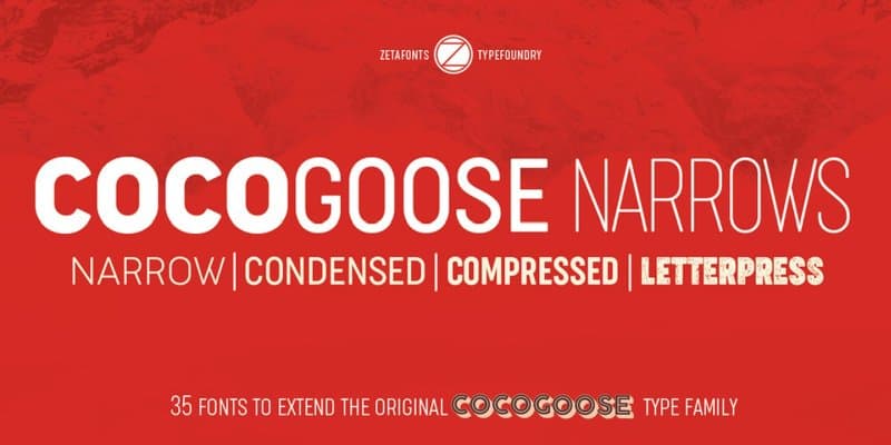 Download Cocogoose Narrows font (typeface)