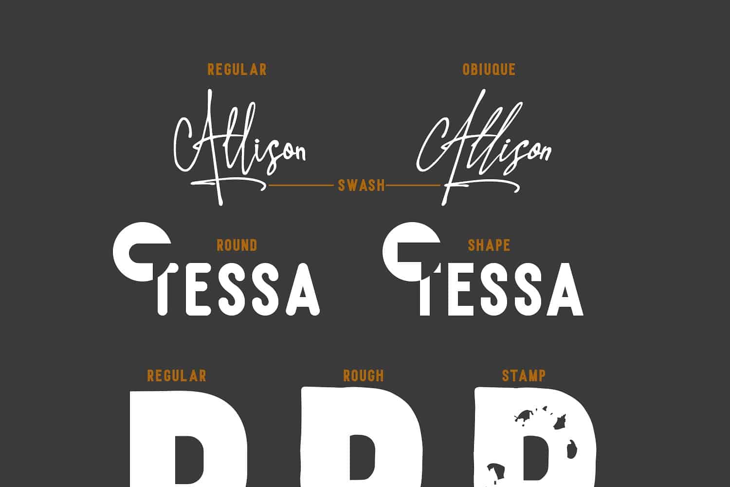 Download Allison Tessa font (typeface)