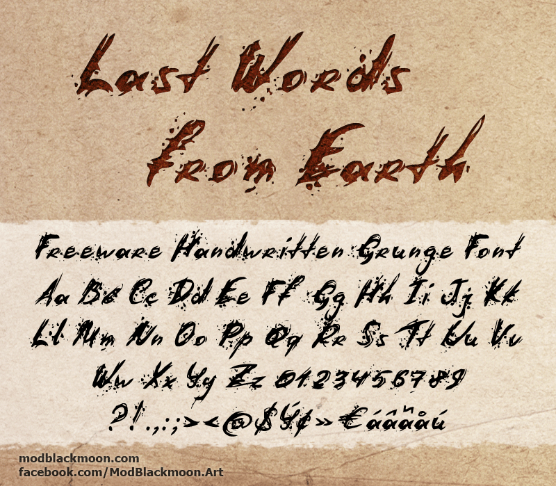 Download Last Words from Earth font (typeface)