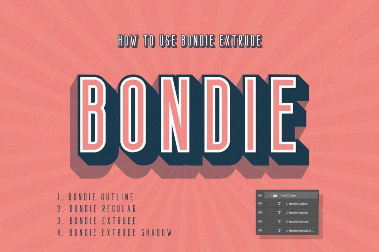 Download Bondie Extrude font (typeface)