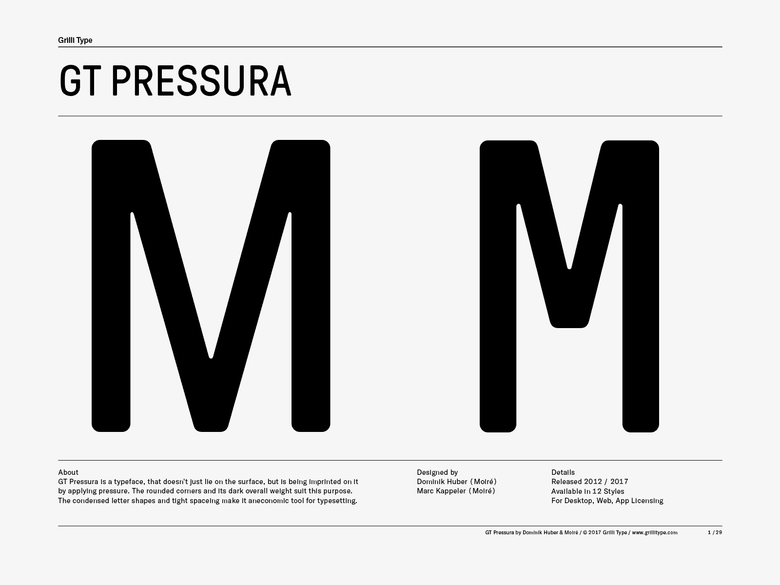 Download Pressura Triali font (typeface)