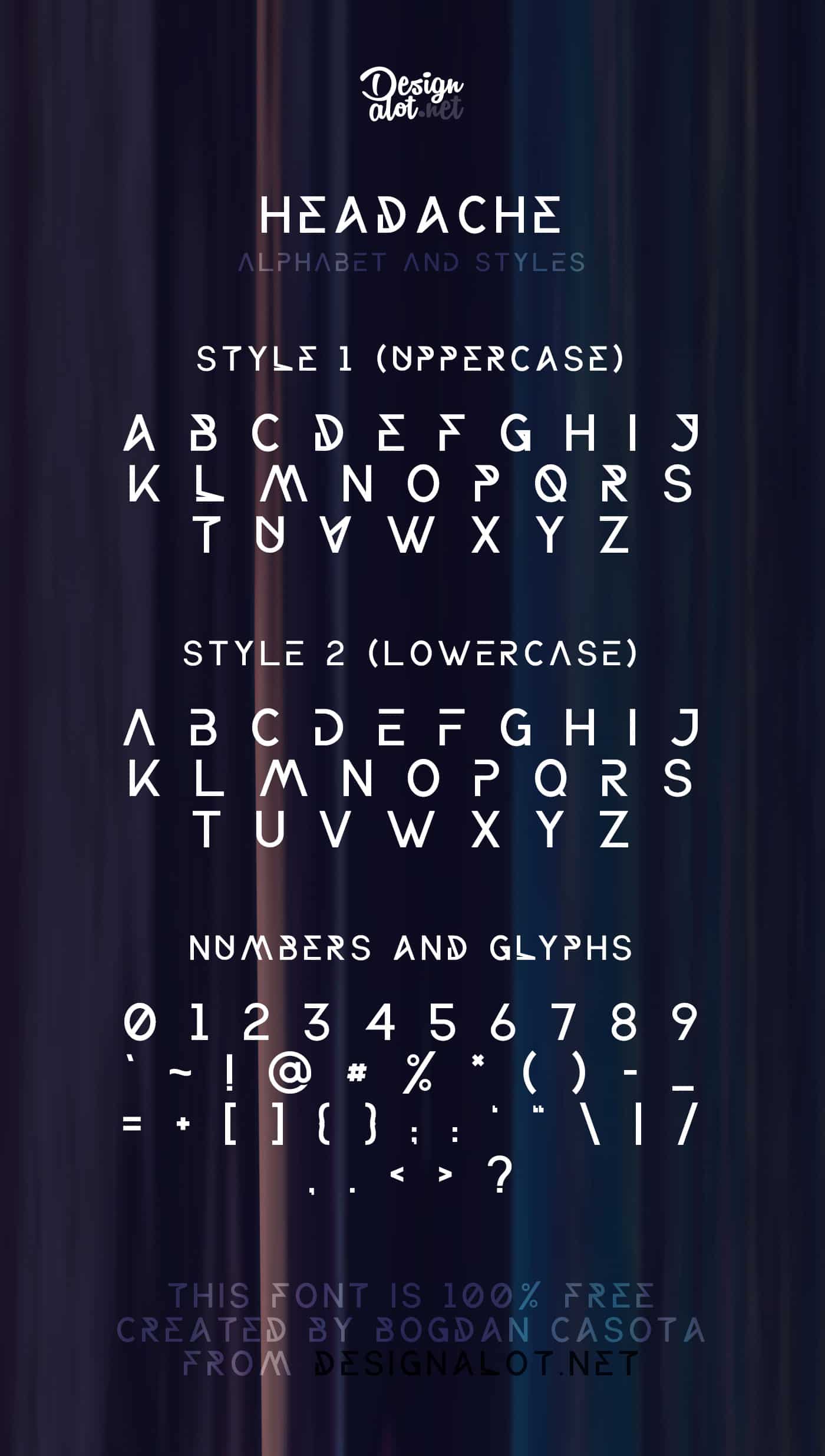 Download Headache font (typeface)