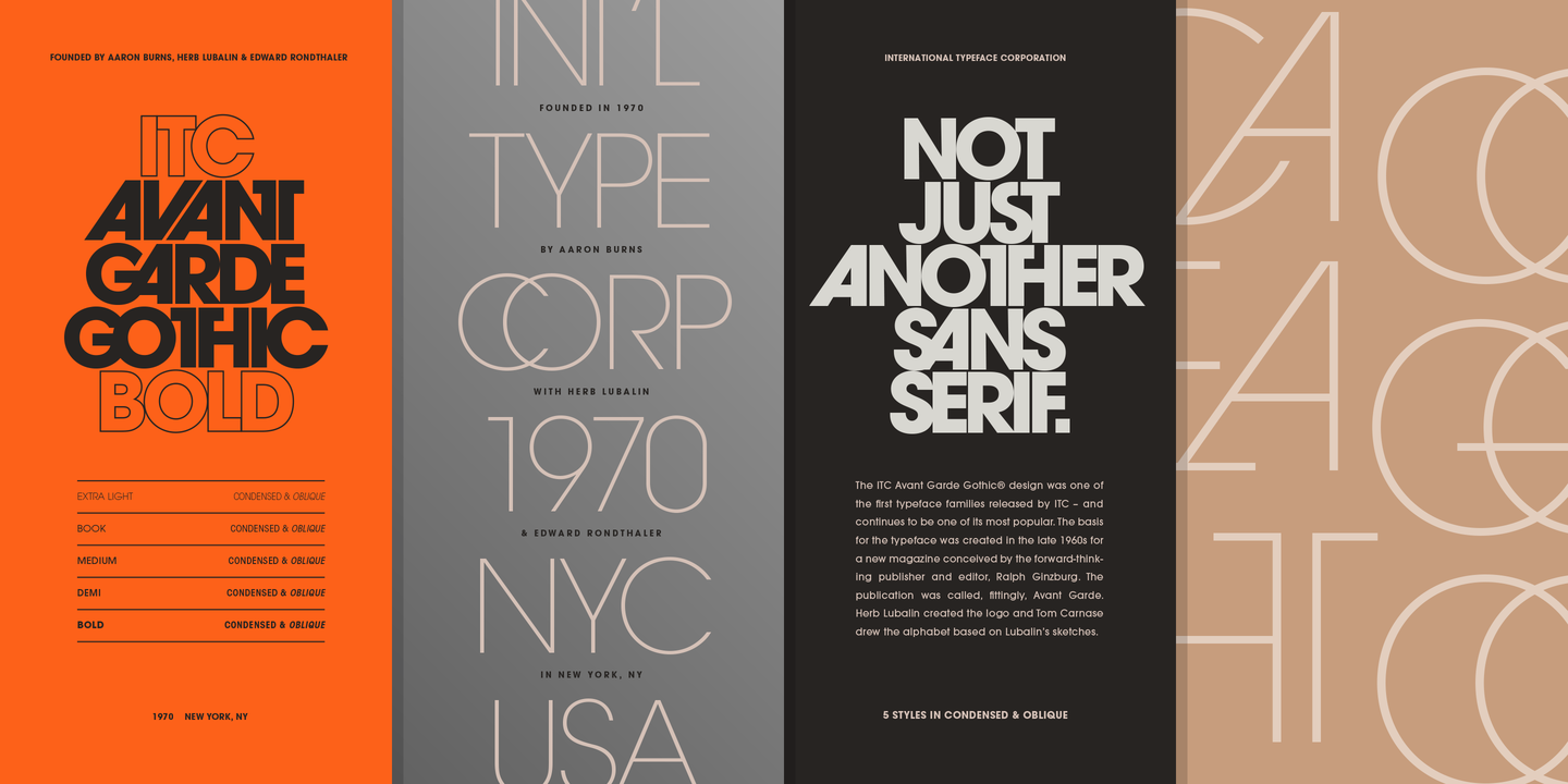Download Avant Garde Gothic font (typeface)