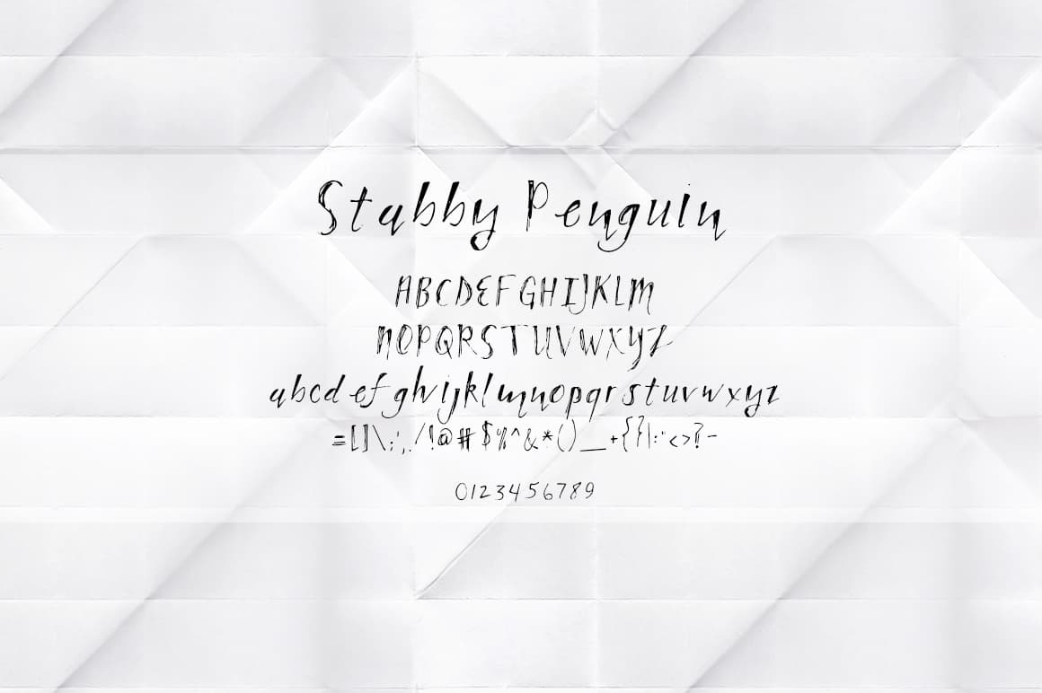 Download Stabby Penguin Handwritten font (typeface)