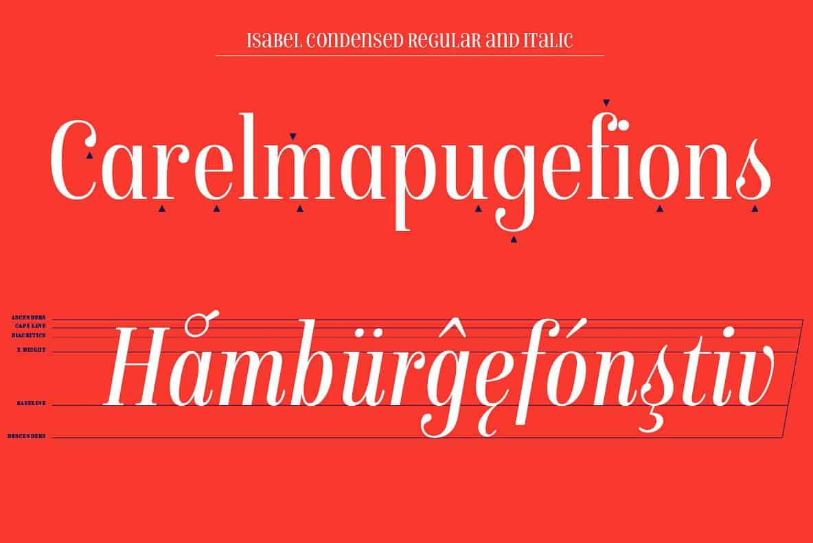 Download Isabel condensed font (typeface)