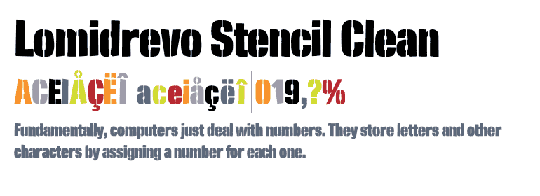 Download Lomidrevo Stencil font (typeface)