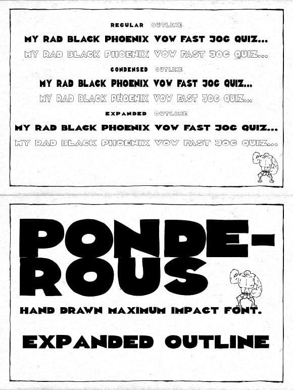 Download Ponderous Expanded Outline font (typeface)