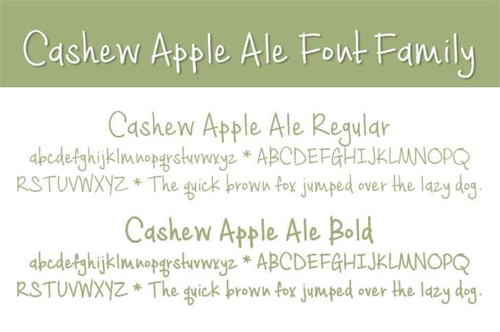 Download Cashew Apple Ale font (typeface)