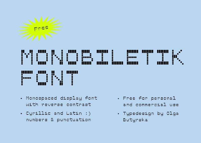 Download Mono Biletik font (typeface)