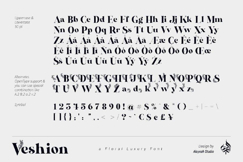 Download Veshion font (typeface)
