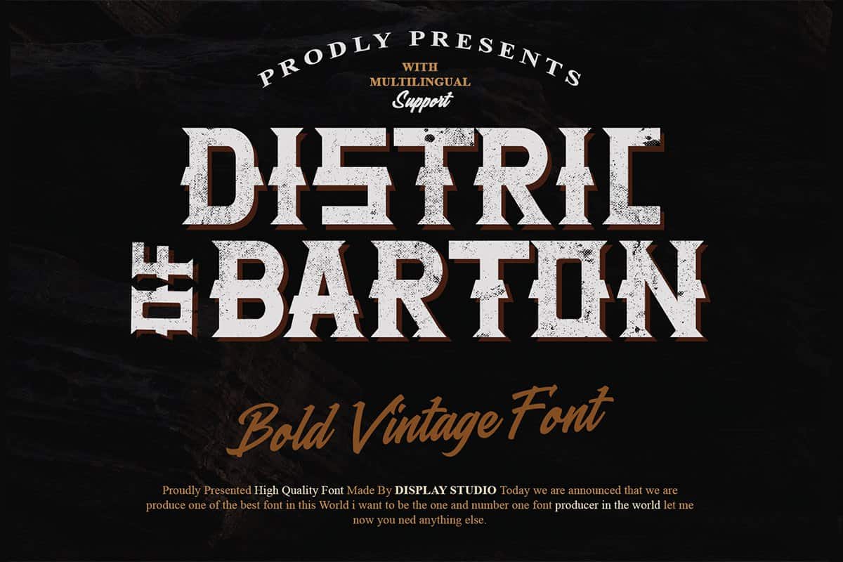 Free Download Distric of Barthon Fonts Collection