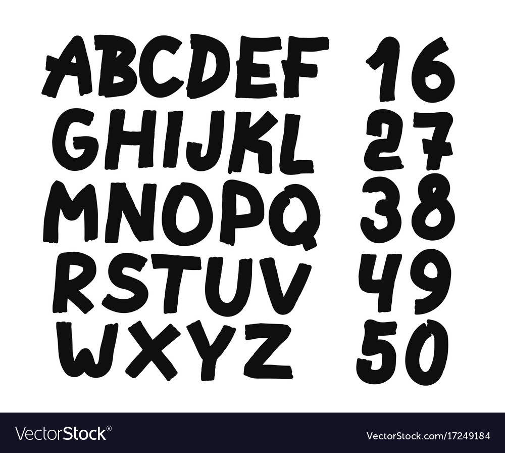 Hand Drawn Letters and Numbers