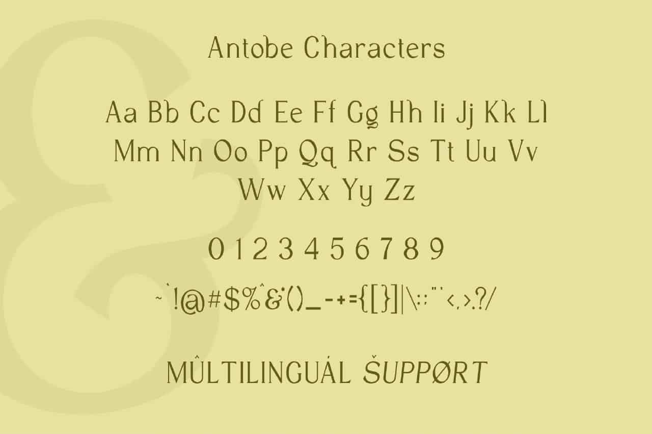 Download Antobe font (typeface)